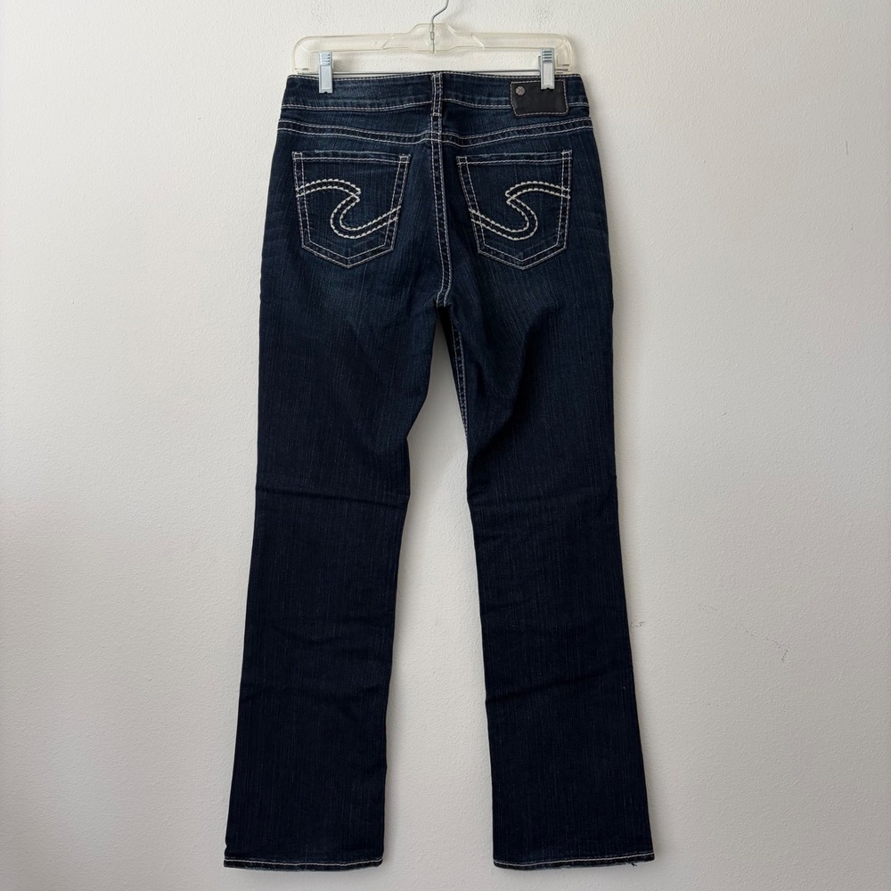 Silver Jeans Co Suki High Slim Boot Dark Wash Contrast Stitch Jeans W29 L31 Y2K
